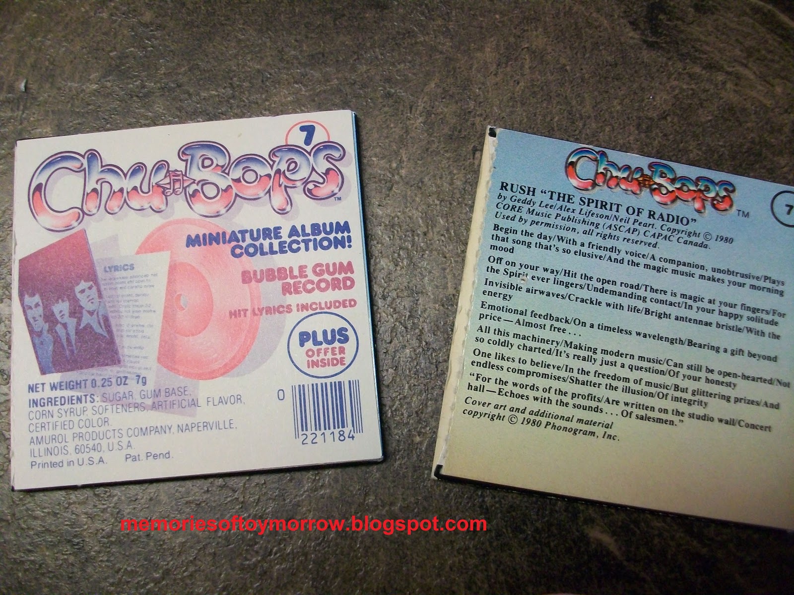 Memories of Toymorrow Remember Chu Bops ? Record albums with bubble