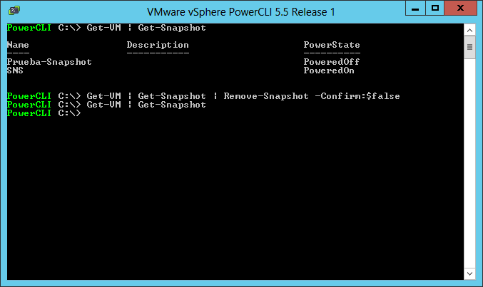 VMWare: Borrar todos los snapshots de todas las VMs con PowerCLI