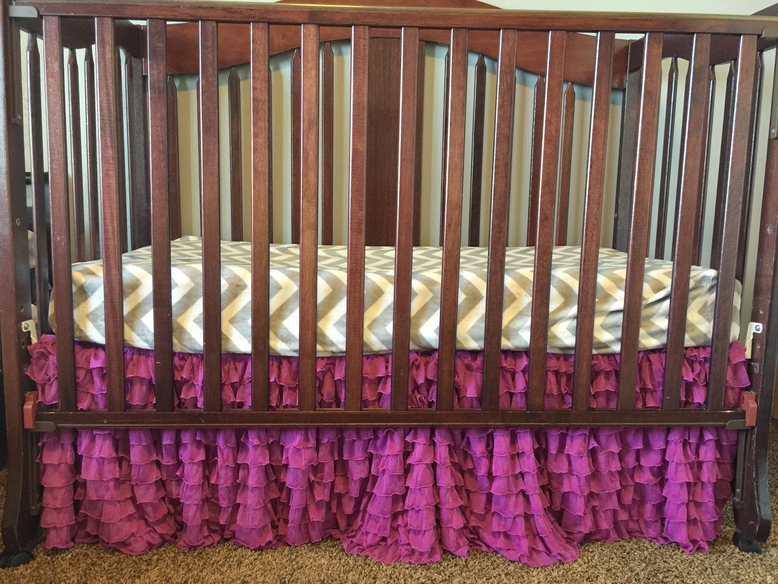The Ruffliest Ruffle Crib Skirt Purple Orchid A Vision to Remember