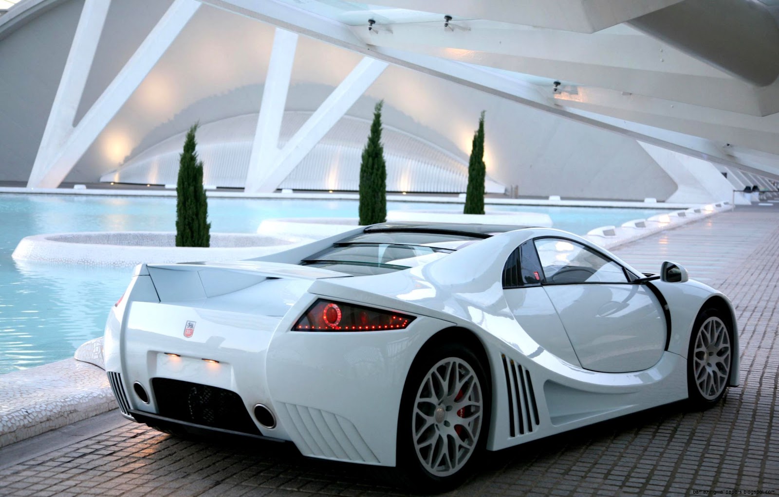 White Luxury Car