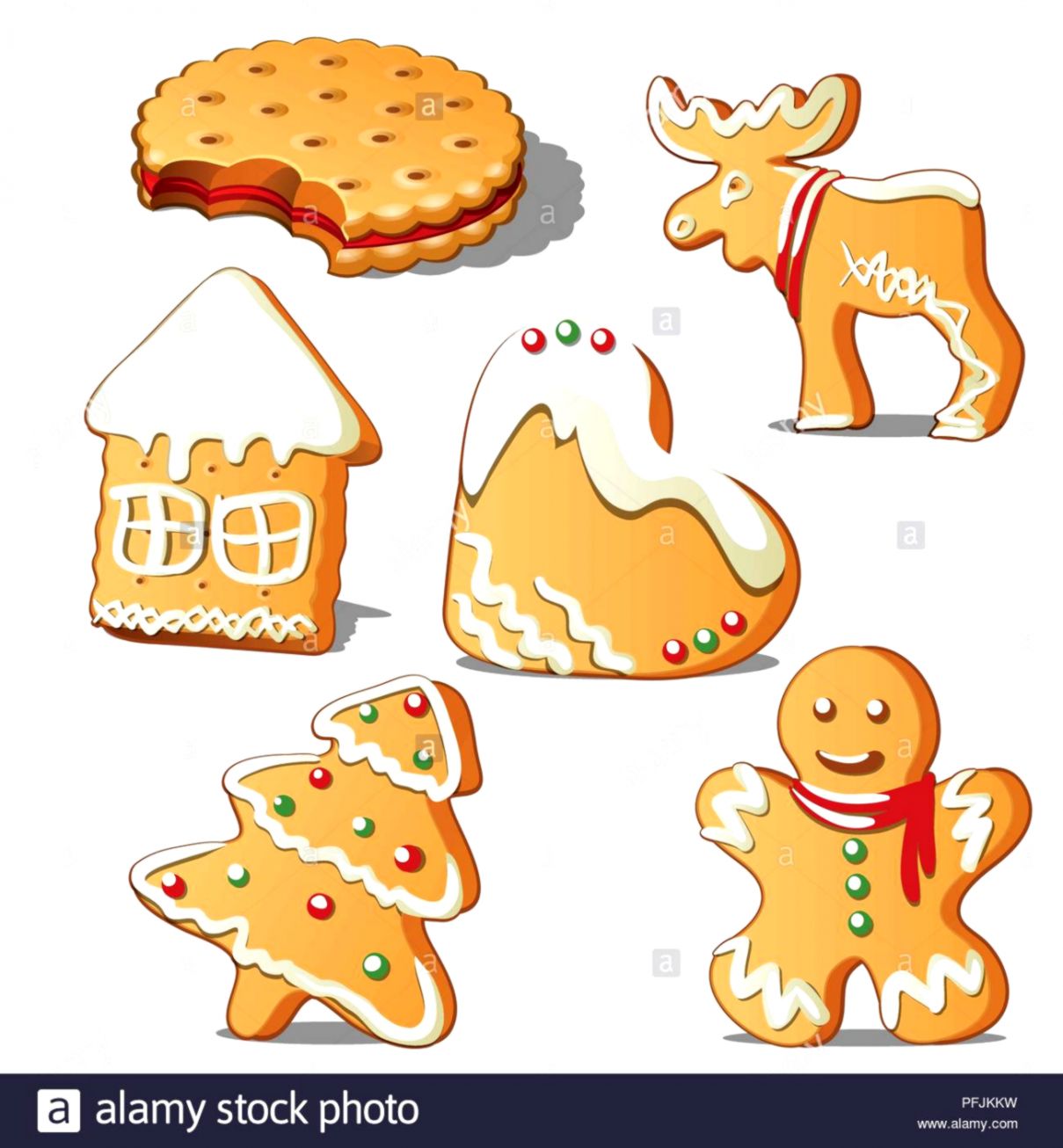 Cookies Christmas Trees Stars Sweets New Year Hd Wallpaper
