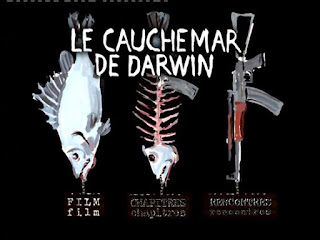 cette image est l'affiche du film documentaire le cauchemar de Darwin, un reportage d'une violence émotionnelle intense car il décrit la misère quotidienne qui sévit en Tanzanie