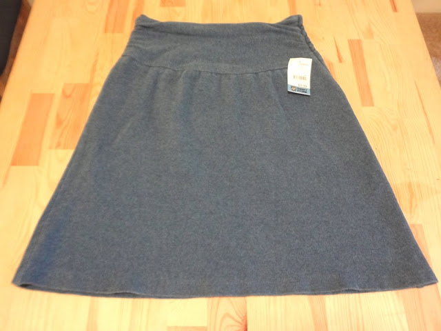 blue grey high waisted skirt