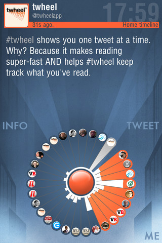 Twheel interactive application visualizes tweets