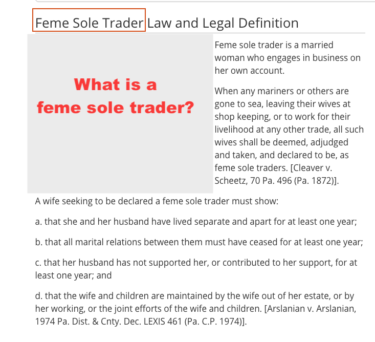 Sears House Seeker Sears Ardara bought by a Feme Sole Trader