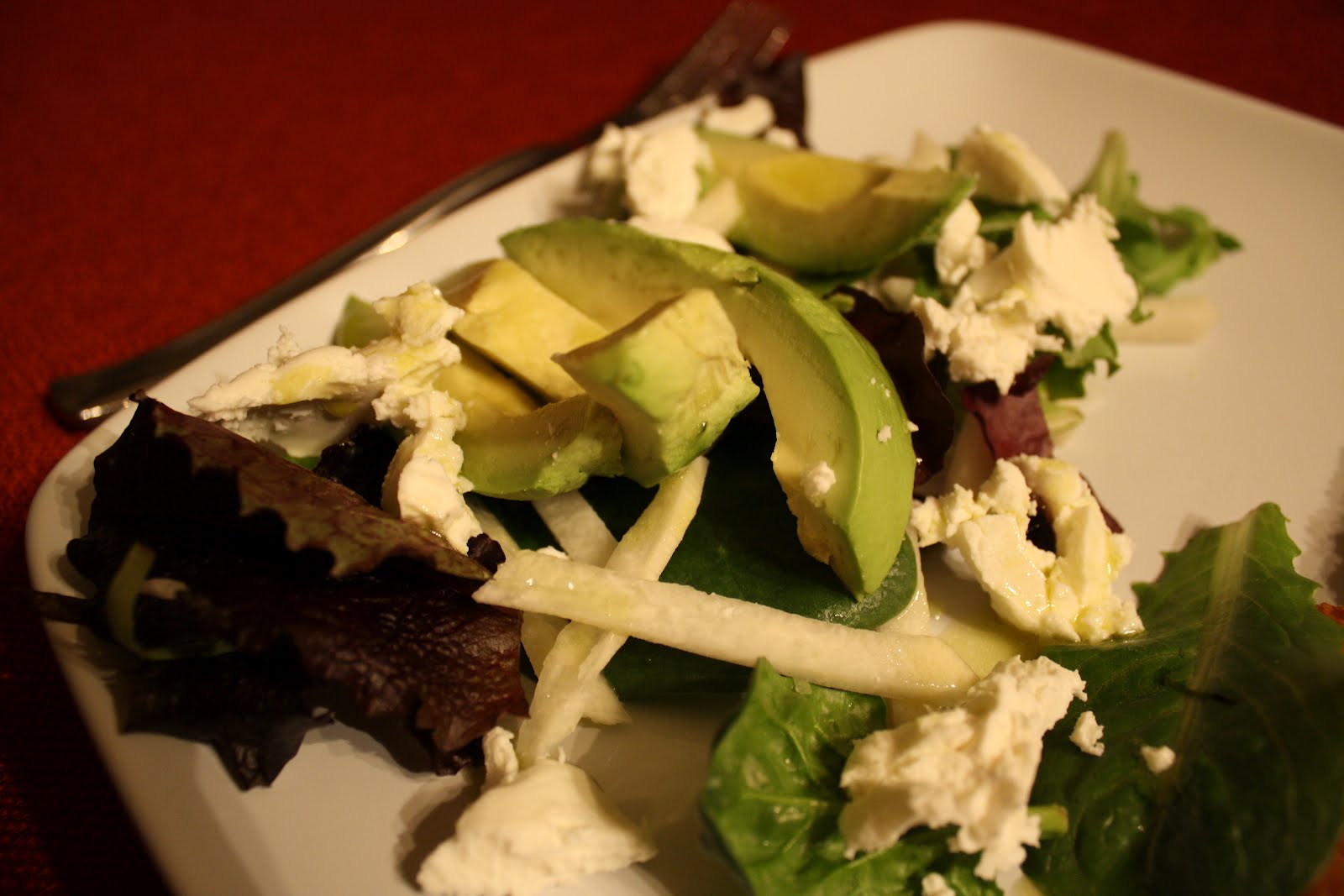 LactoseFree Girl AvocadoGoat Cheese Salad with Lime Dressing