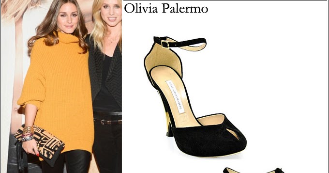WHAT SHE WORE: Olivia Palermo in orange oversized sweater with black ...