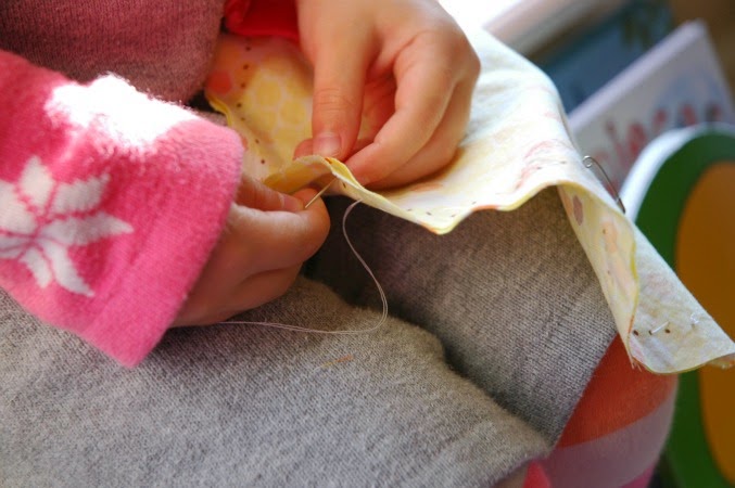 child sewing project