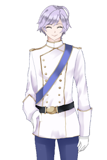 笑っている白い服を着た王子のフリー立ち絵素材