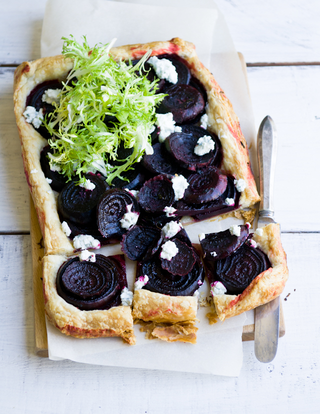 Desserts for Breakfast Beet Tart with Blue Goat Cheese and Frisee, and