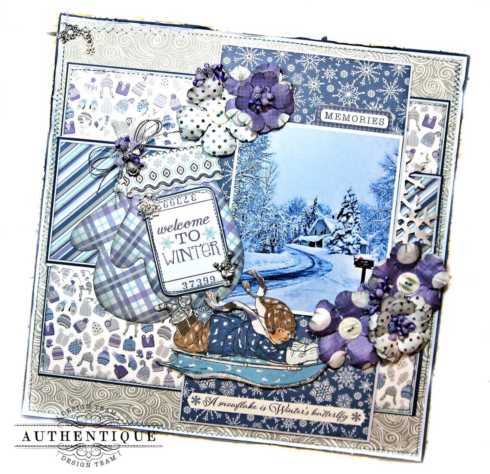Warm Winter Memories Layout With Frosted