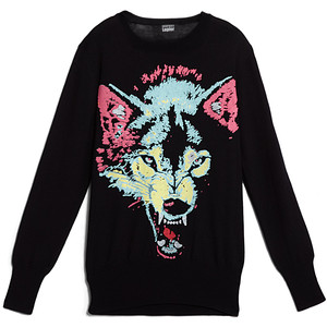 This Wolf Print Trophy Knit by Markus Lupfer