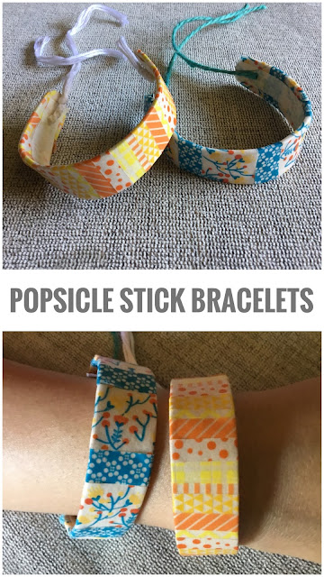 Popsicle Stick Bracelets How to make popsicle stick bracelet, wood stick bracelet, craft for kids, bracelet, wood, toddler, craft