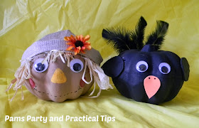 How to make scarecrow and crow pumpkins