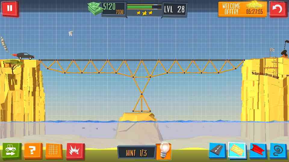 Build a Bridge Level 130 Solved, 3 Star Walk Through Gamers Amatir