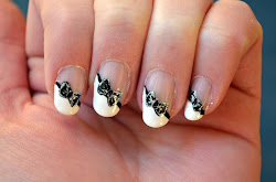 french tip nail bow angled manicure different diaries