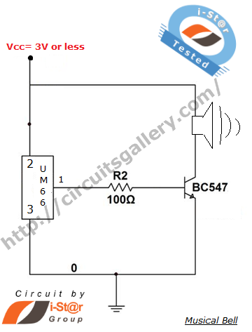 UM66 Musical door bell alarm circuit- Melody generator | Electronics