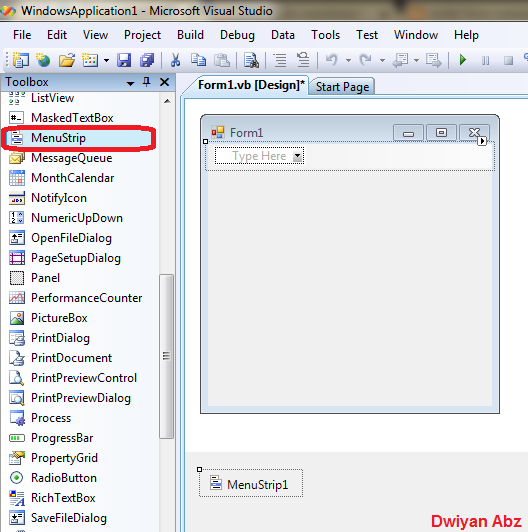 menustrip visual basic menustrip visual basic