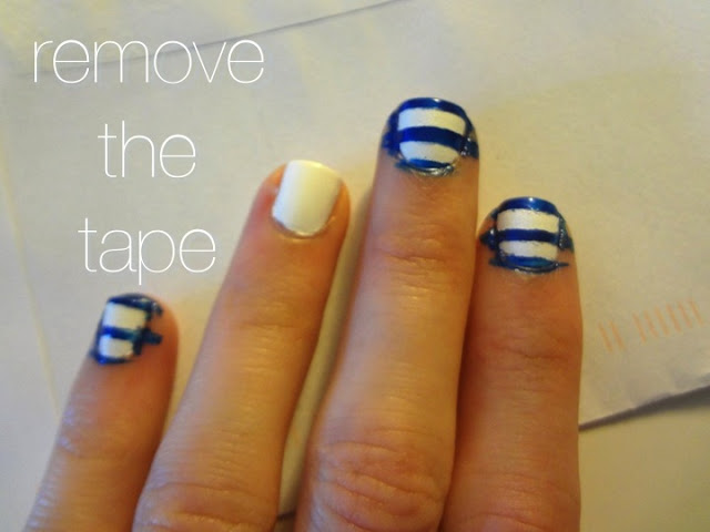 removing tape for stripes on nails