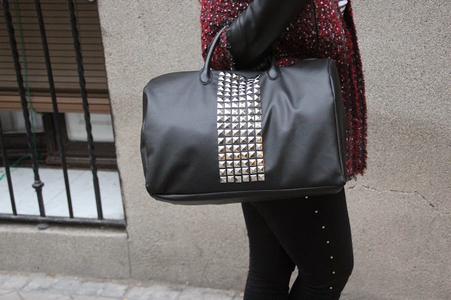 DIY Cómo hacer maxi bolso de cuero y tachuelas