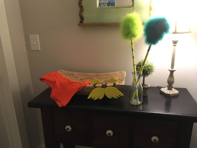 Super simple and cute Lorax costume with Truffula trees | The Lowcountry Lady