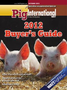 Pig International. Nutrition and health for profitable pig production 2012-06 - October 2012 | ISSN 0191-8834 | TRUE PDF | Bimestrale | Professionisti | Distribuzione | Tecnologia | Mangimi | Suini
Pig International  is distributed in 144 countries worldwide to qualified pig industry professionals. Each issue covers nutrition, animal health issues, feed procurement and how producers can be profitable in the world pork market.