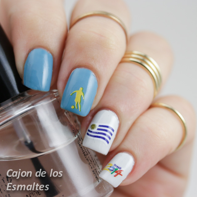 nail art decoracion mundial uruguay worldcup nail