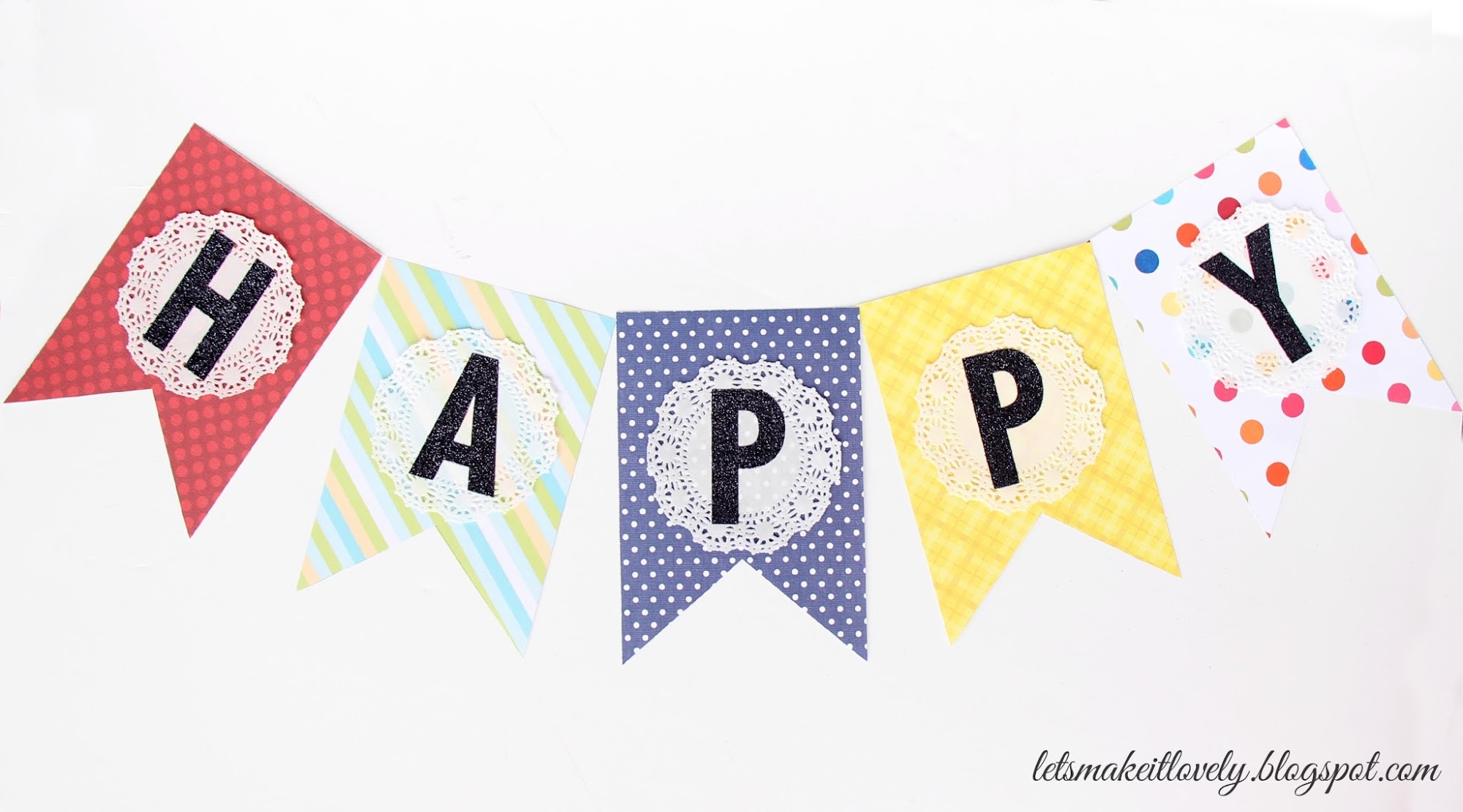DIY Birthday Decor. DIY Colorful Bunting Banner. 