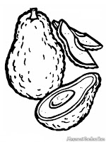 Printable Avocado Fruit Coloring Pages