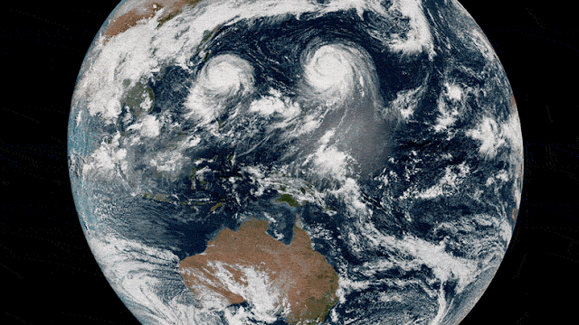 Typhoon Goni and Atsani at Pacific