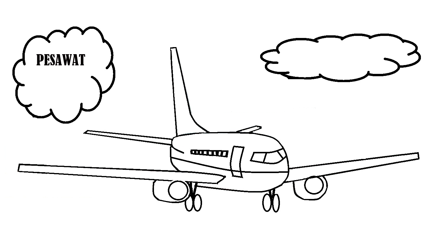 Gambar Iniblog Kumpulan Mewarnai Plane Pesawat Anak Tk