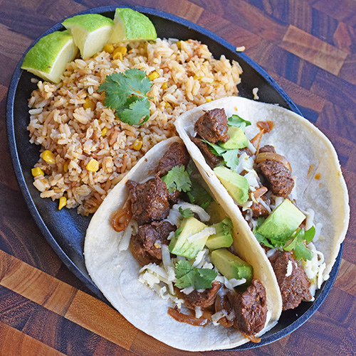 Steak and Grilled Onion Tacos