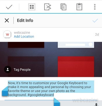 Cara Mengcopy Caption di Instagram - Infoandro