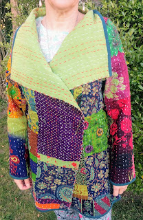 Creates Sew Slow: Vogue 8430 MT Green/Pink Kantha Jacket