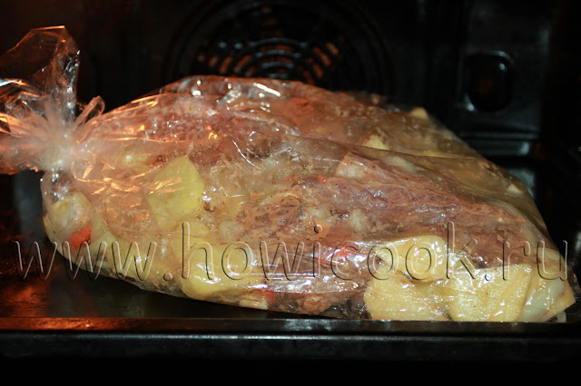 рецепт свиных ребрышек с картофелем в рукаве с пошаговыми фото