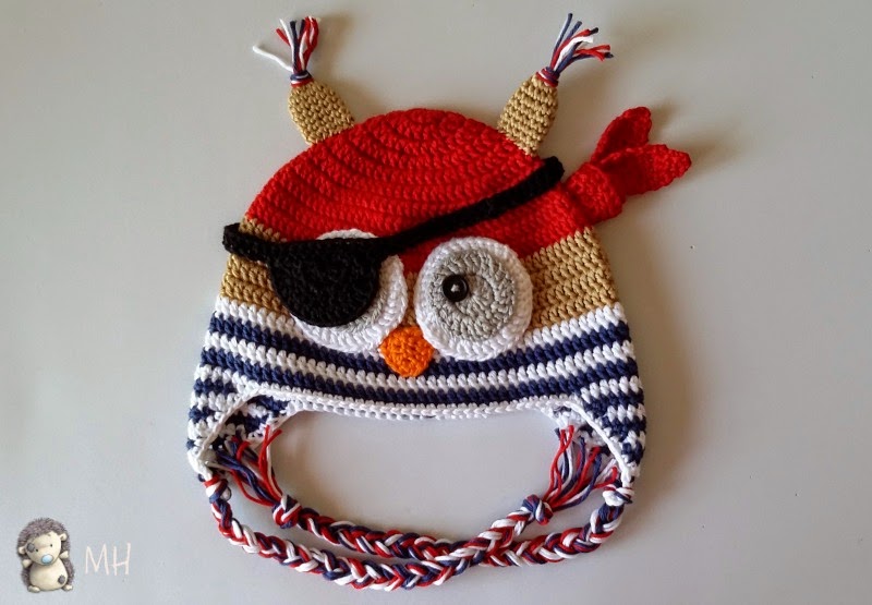 Gorrito Búho Pirata a crochet