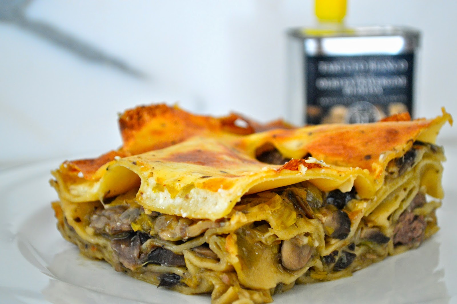 Lemon and Oregano Mushroom and Truffle Lasagne with Tuscan Sausage