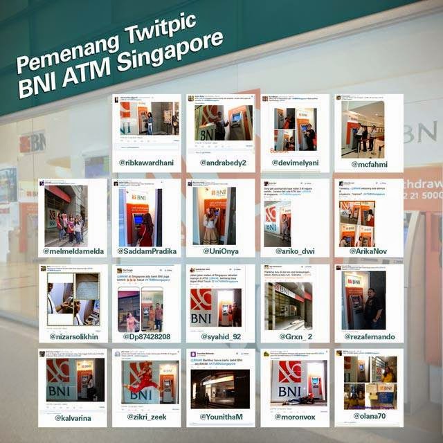 Pemenang Twitpic ATM BNI Singapore Hadiah iPod Touch