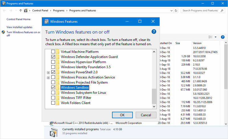 Here's how to install Windows Sandbox in a Windows 10 PC