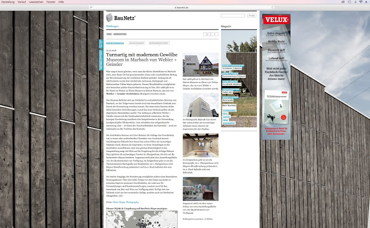 Baunetz berichtet über das Museum in Marbach by Webler+Geissler