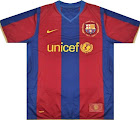 FCバルセロナ 2007-08 ユニフォーム-Nike-ホーム-臙脂・青