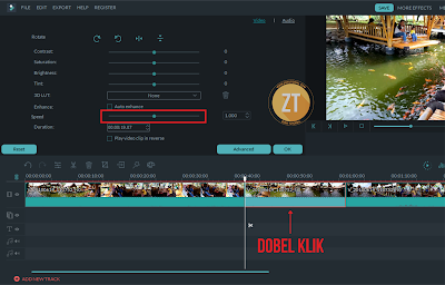 Speed up & speed down video dengan Filmora