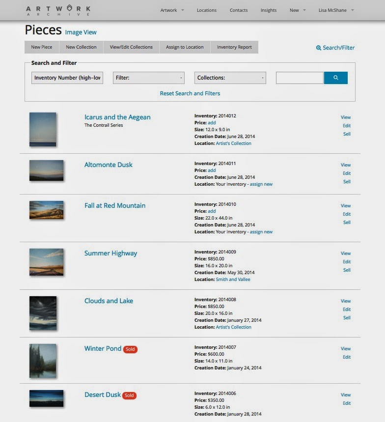 Artwork Archive why I use this art inventory system