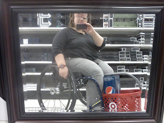 Camera phone self-portrait using one of the big mirrors in Target