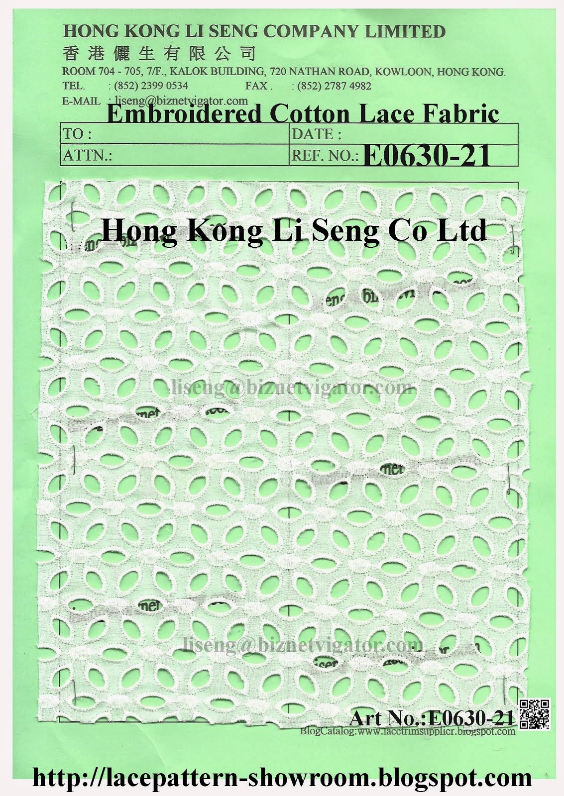 New Cotton Lace Fabric Pattern Manufacturer Wholesaler And Supplier - Hong Kong Li Seng Co Ltd