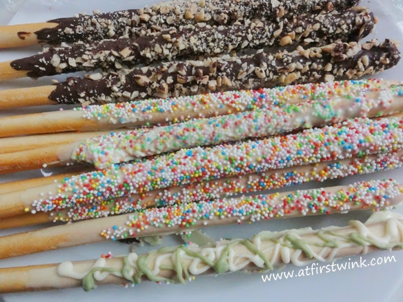 chocolate covered bread sticks