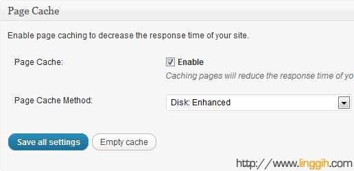Cache enabled. Cache enabled