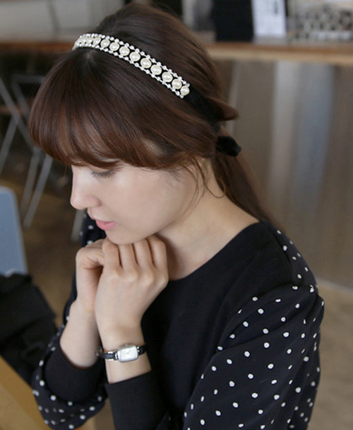 [Miamasvin] Embellished Velvet Headband KSTYLICK Latest Korean