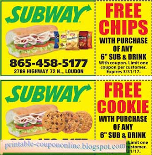 Free Printable Subway Coupons Free Printable Subway Coupons