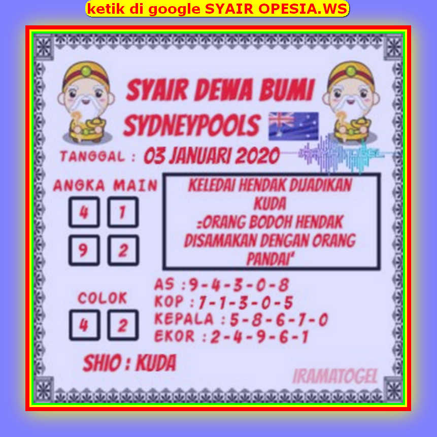 1 New Message Kode Syair Sydney 3 Januari 2020 Forum Syair Togel Hongkong Singapura Sydney